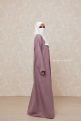 Dusty Mauve Rahima Loose Fit Comfy Abaya With Pockets - Leon