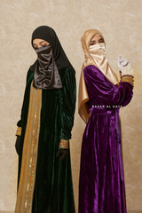 Irfah Luxurious Plush Pombarch Kaftan - Abaya Dress With Belt