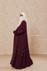 Mulberry Fathiya Open Front Abaya In Nida - Relaxed Fit