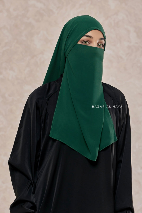 Emerald Green Single Half Niqab - Super Breathable Veil