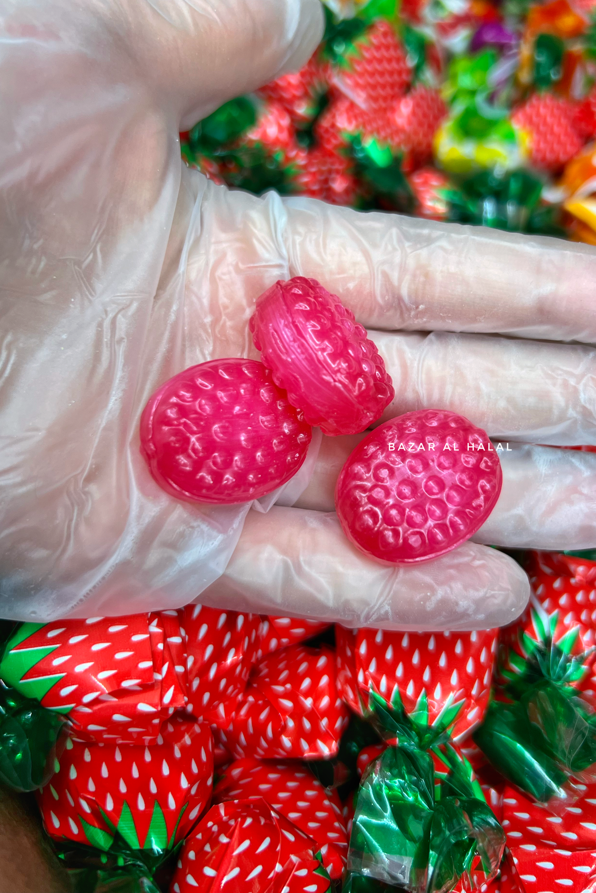 Strawberry hard candy top