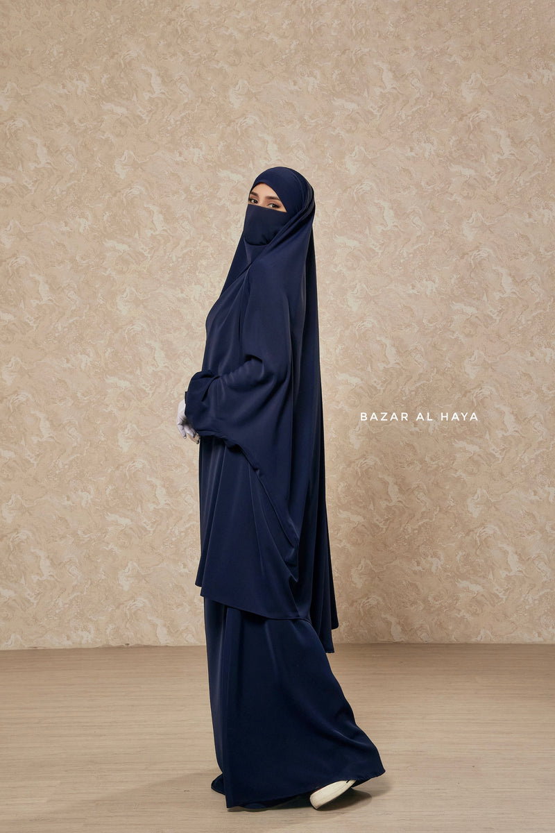 Hoor - Two Piece Navy Jilbab With Skirt- Long & Loose