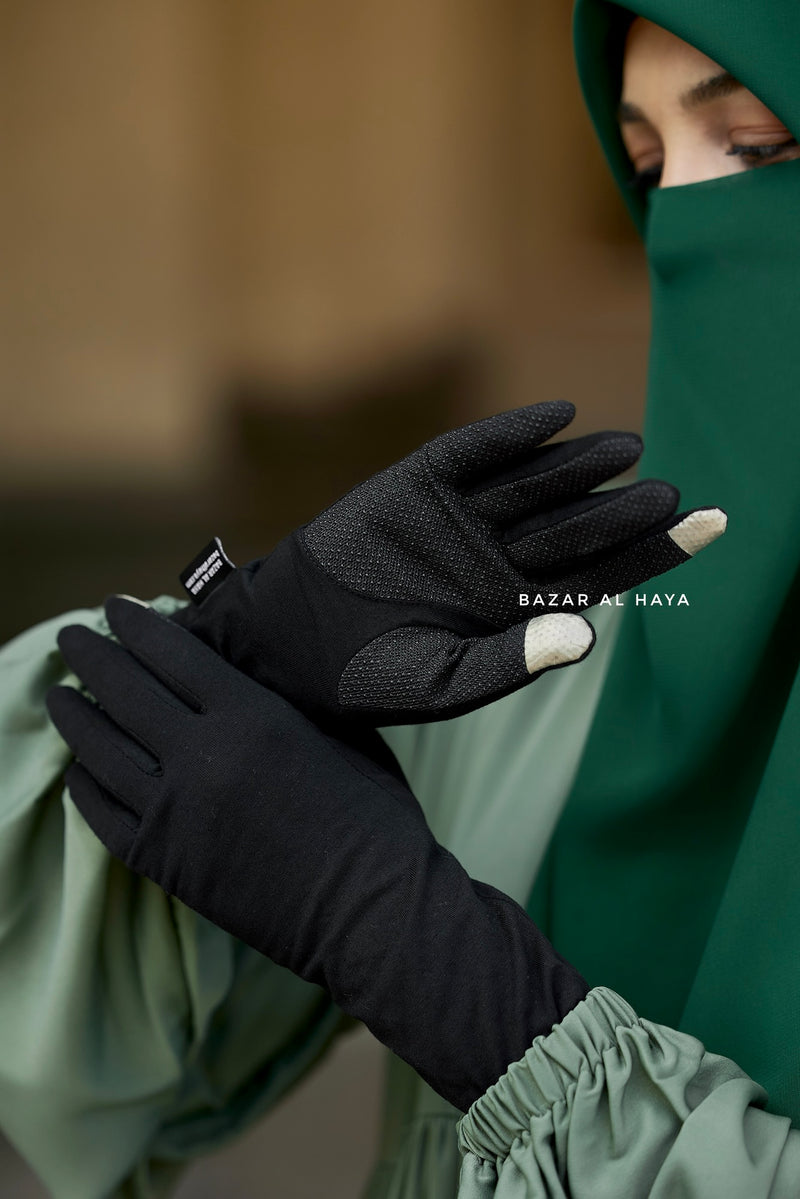 Black Plain Touch Screen Gloves