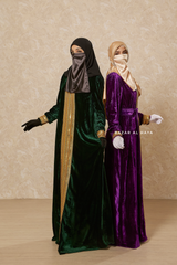 Irfah Luxurious Plush Pombarch Kaftan - Abaya Dress With Belt