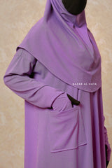 Lavender Khawla Premium Corduroy Cotton Two Piece Prayer Dress - Abaya & Khimar