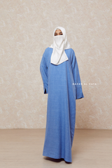 Blue Rahima Loose Fit Comfy Abaya With Pockets - Leon