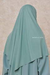 Mint Cotton Eliza Short Triangle Diamond Khimar - Soft Breathable Cotton