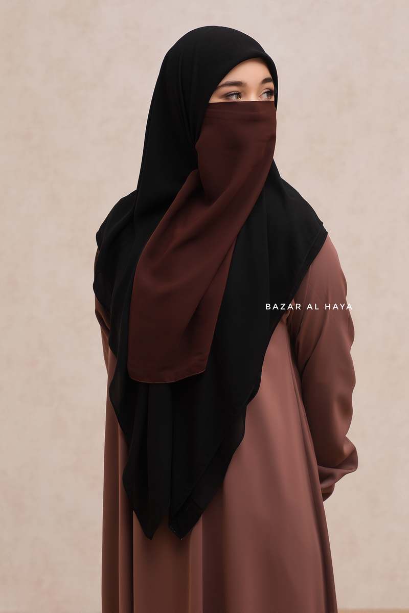 Brown Single Half Niqab - Super Breathable Veil