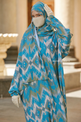 Azure Print Prayer / Salah Dress 2 - Super Breathable In 100% Cotton