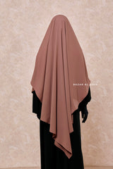 Taupe Rose Long Mubarak Diamond Khimar - Nida Extra Long