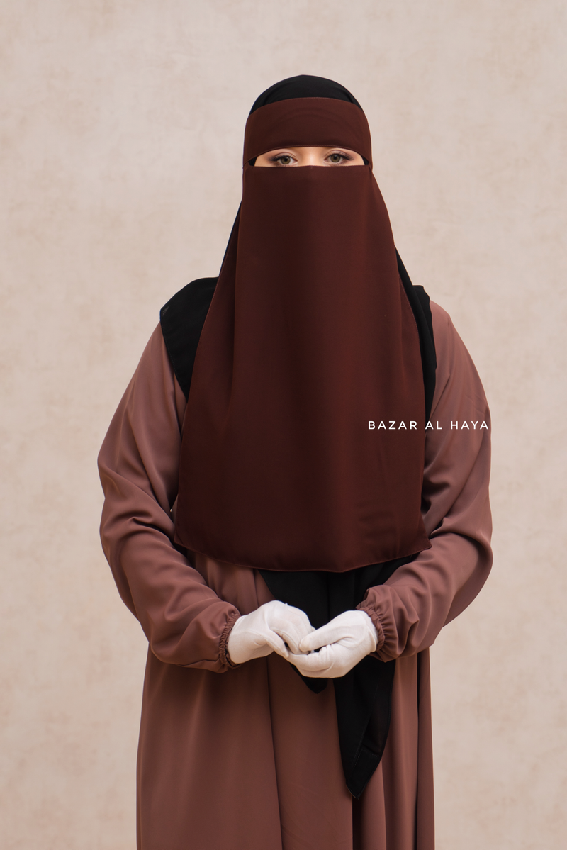 Brown Single Layer Niqab - Better Breathe