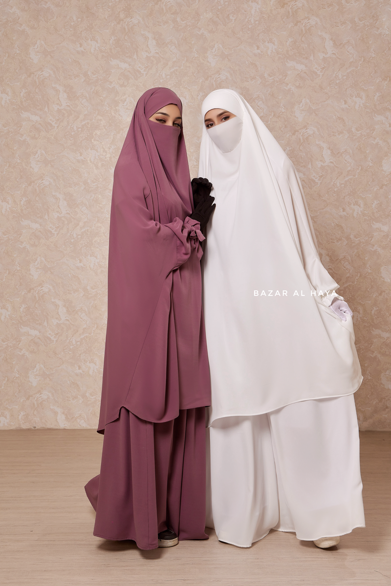 Jahida Two Piece Jilbab With Loose Pants Set - Skirt-Style Shalwar