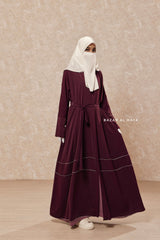 Mulberry Fathiya Open Front Abaya In Nida - Relaxed Fit