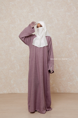 Dusty Mauve Rahima Loose Fit Comfy Abaya With Pockets - Leon