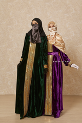 Irfah Luxurious Plush Pombarch Kaftan - Abaya Dress With Belt