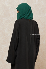 Black Rahima Loose Fit Comfy Abaya With Pockets - Leon