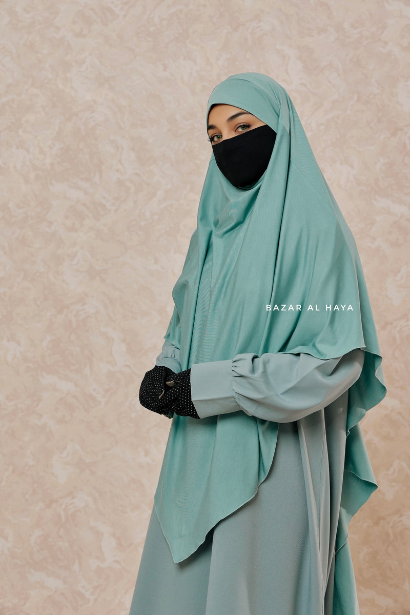 Mint Eliza Long Triangle Diamond Khimar - Soft Cotton