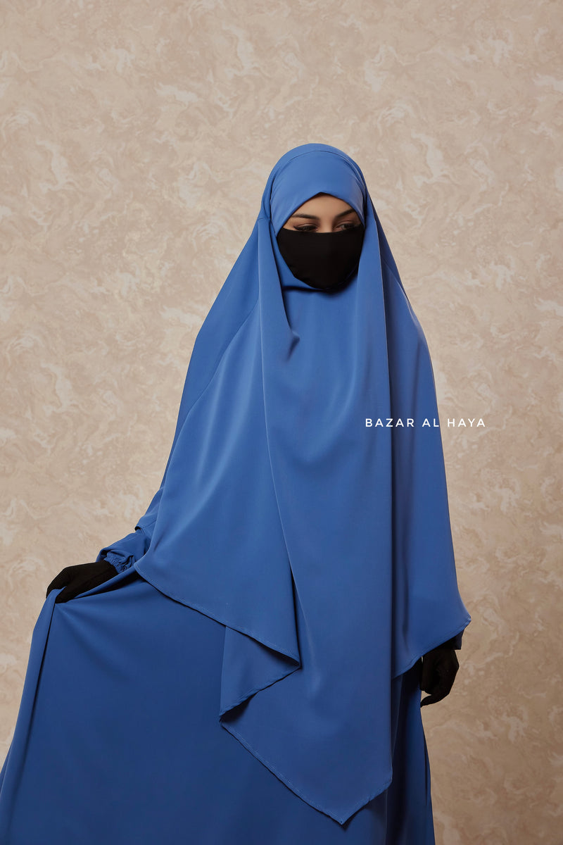 Steel Blue Salam 2 Abaya & Mubarak Khimar Two Piece Set - Nida