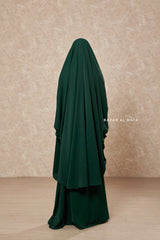 Green Emerald  Hoor - Two Piece Jilbab With Skirt- Long & Loose