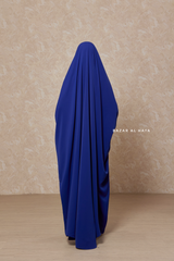 Royal Blue Sarah One Piece Jilbab - Zipper Sleeves - Silk Crepe