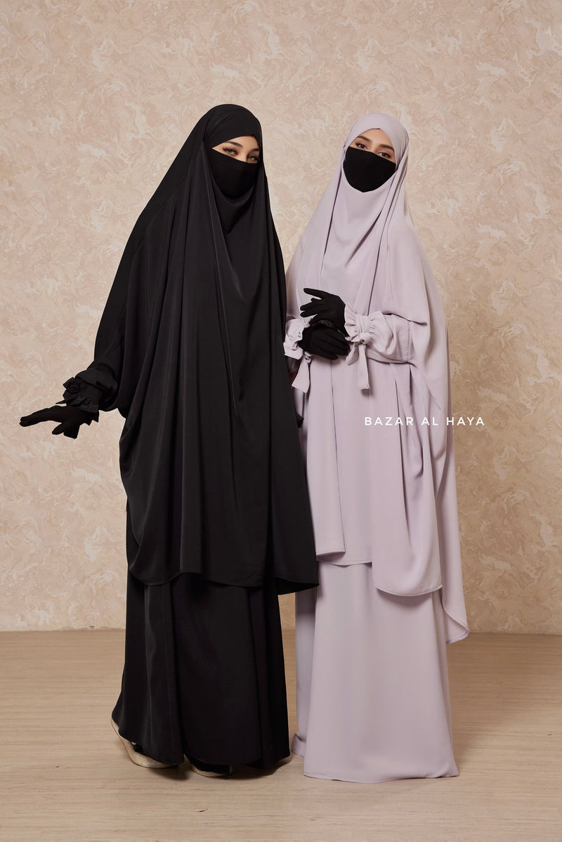 Jahida Two Piece Jilbab With Loose Pants Set - Skirt-Style Shalwar