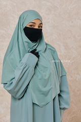 Mint Cotton Eliza Short Triangle Diamond Khimar - Soft Breathable Cotton