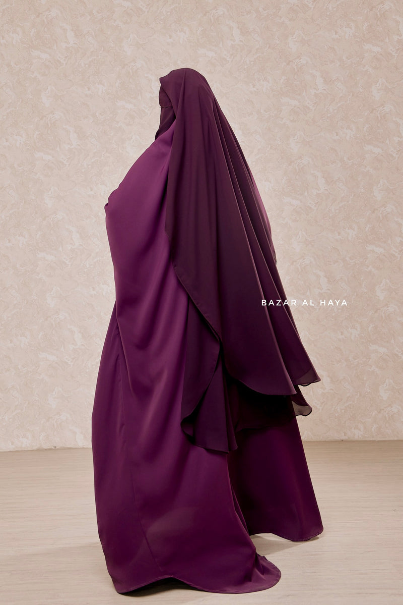 Purple Two Layer Niqab - Wide - Super Breathable Veil