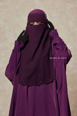 Plum Flap Single Niqab - Super Breathable Veil - Large