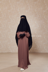Black Two Layer Scarf Niqab - Long & Wide - Super Breathable Veil