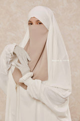 Creme Beige Single Half Niqab - Super Breathable Veil