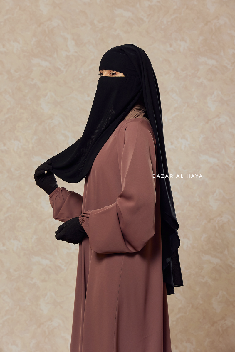 Two Layer Niqab - Premium Wool Chiffon - Medium