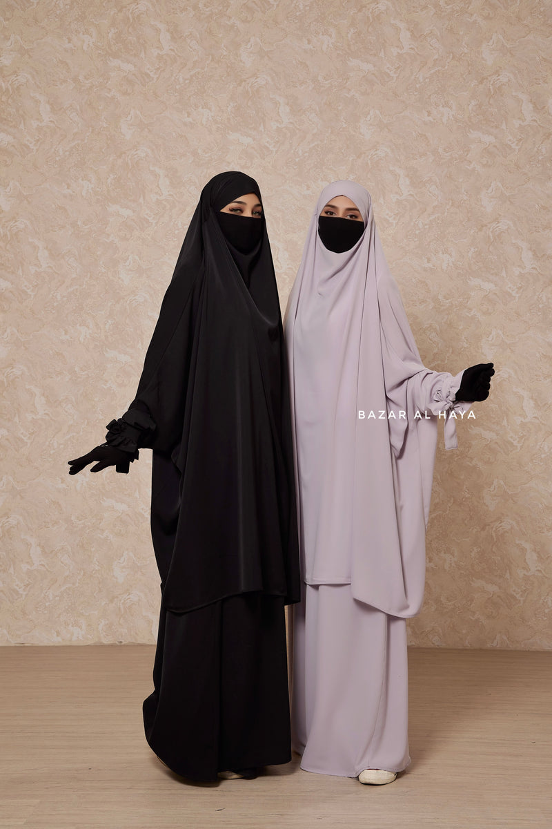 Jahida Two Piece Jilbab With Loose Pants Set - Skirt-Style Shalwar