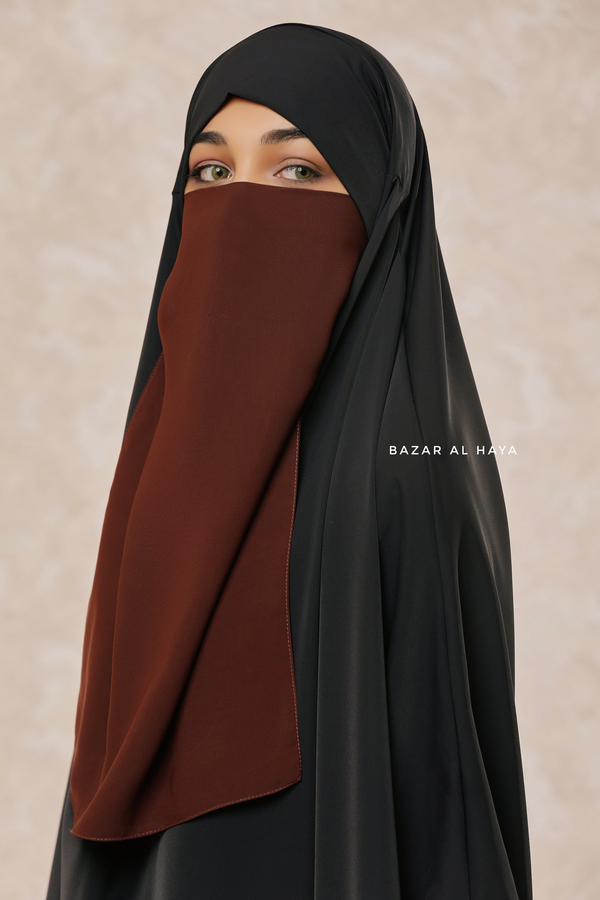 Single Brown Half Niqab - Super Breathable Veil