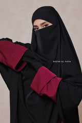 Black Mubarak Long Diamond Khimar - Nidha Extra Long