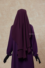 Plum Two Layer Niqab - Premium Wool Chiffon - Medium