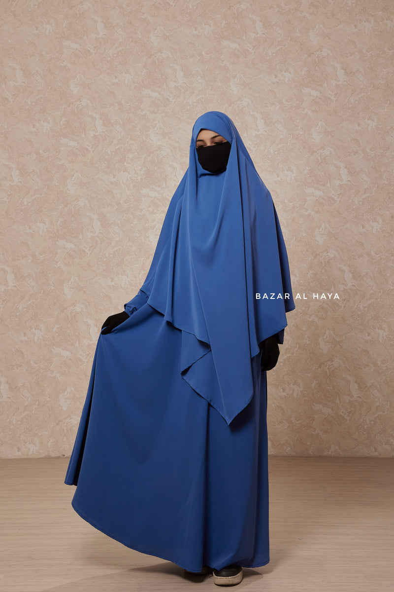 Steel Blue Salam 2 Abaya & Mubarak Khimar Two Piece Set - Nida