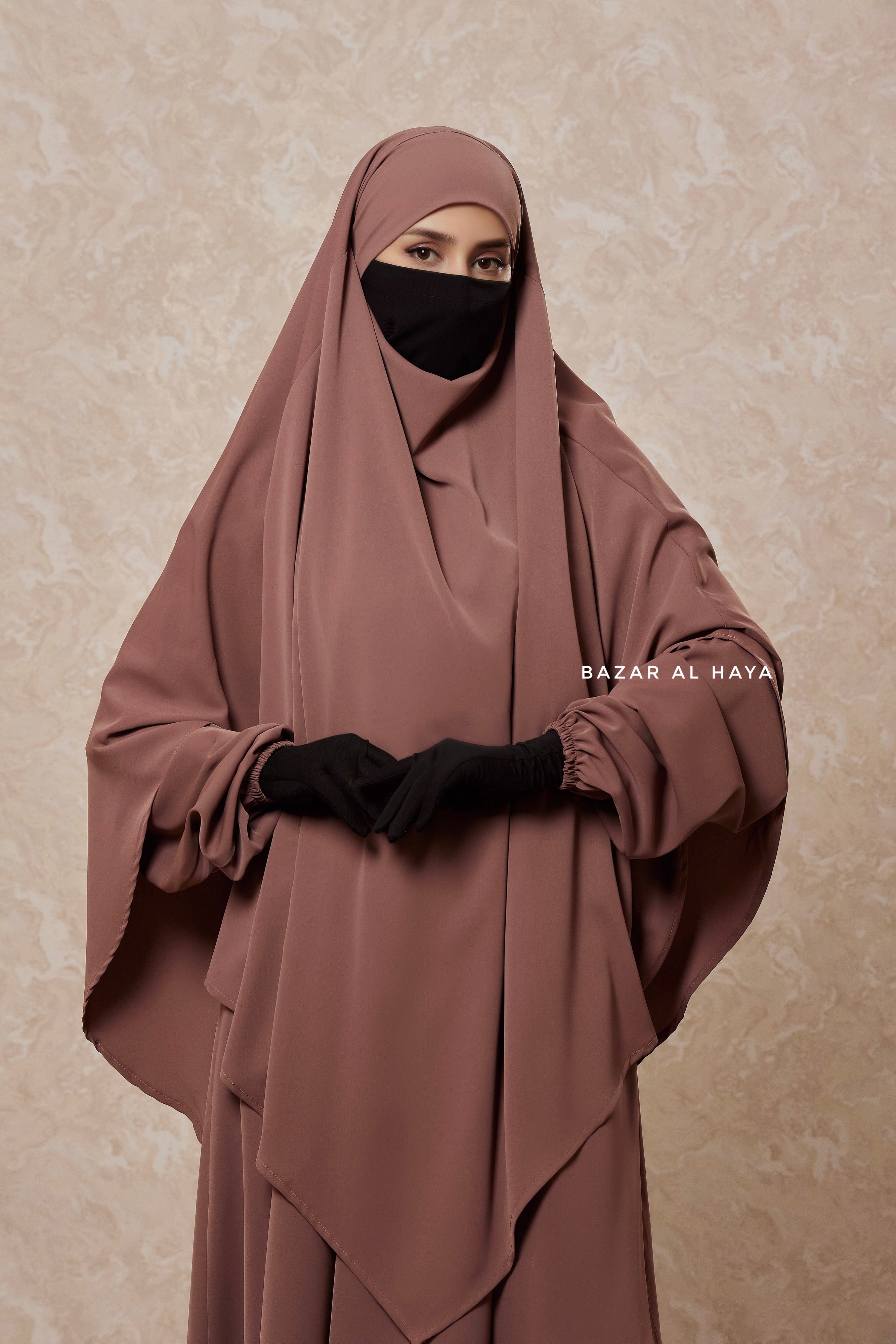 Taupe Rose Salam 2 Abaya Mubarak Khimar Two Piece Set Nida Bazar taupe-rose-salam-2-abaya-mubarak-khimar-two-piece-set-nida-bazar