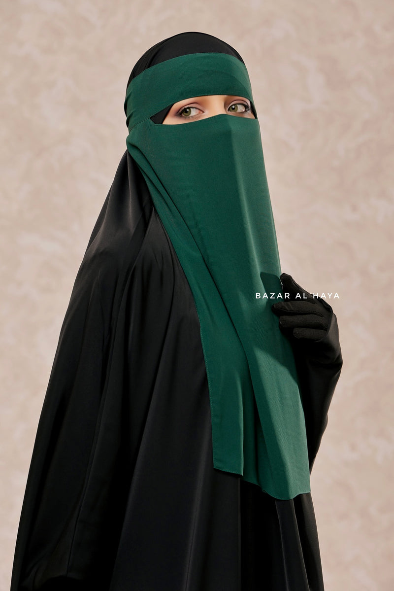 Emerald Green Single Layer Niqab - Super Breathable & Comfy