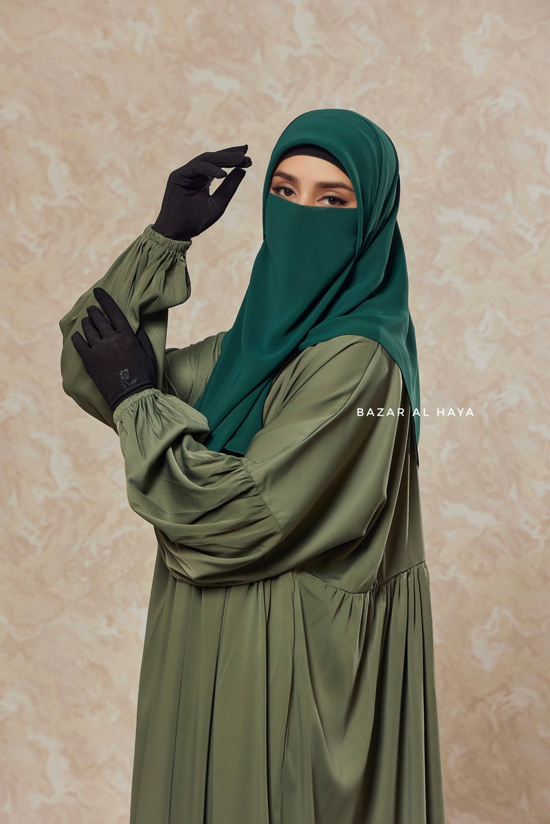 Olive Muna 2 Loose Fit Summer Abaya Dress - Sheen Kharir