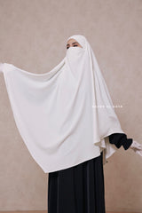 Mubarak Khimar - Extra Long Triangle Diamond Khimar In Silk Crepe