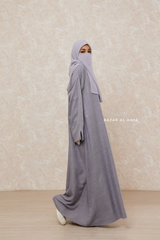 Silver Rahima Loose Fit Comfy Abaya With Pockets - Leon