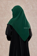 Square Scarf With Half Niqab Set in Emerald - Super Breathable