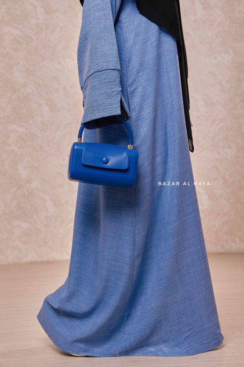 Rectangular Prism Crossbody Hand Bag In Royal Blue