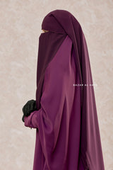 Two Layer Purple Flap Niqab - Wide & Super Breathable Veil