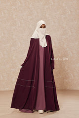 Mulberry Fathiya Open Front Abaya In Nida - Relaxed Fit