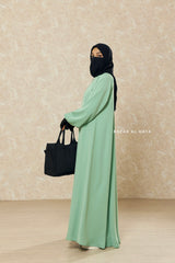 Mint Salam 2 Abaya - Comfy Style Front Zipper - Nida