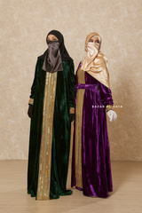 Irfah Luxurious Plush Pombarch Kaftan - Abaya Dress With Belt