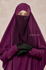 Purple Single Half Niqab - Super Breathable Veil