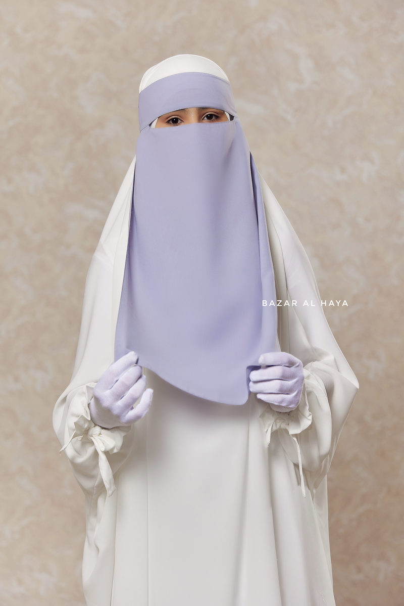 Single Layer Niqab In Silver - Super Breathable & Comfy