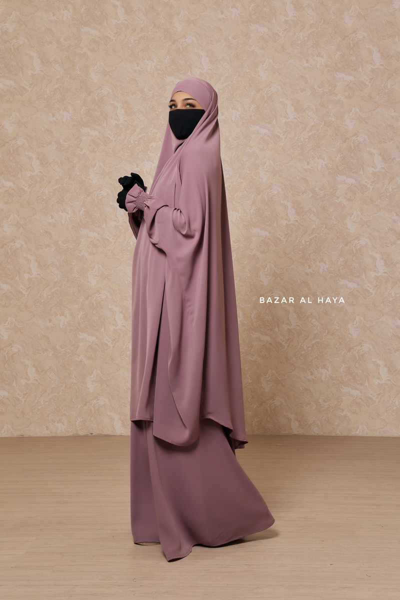 Dusty Rose Hoor - Two Piece Jilbab With Skirt- Long & Loose